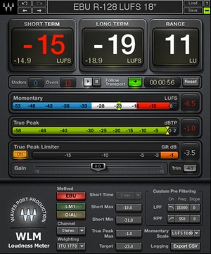 Waves WLM Plus Loudness Meter software